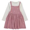 GX563: Girls Embroidered Floral Pinafore & Top Outfit (1-8 Years)